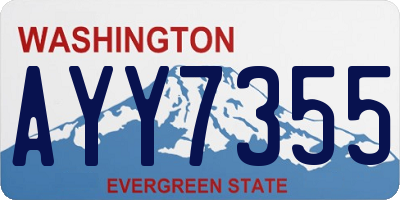 WA license plate AYY7355