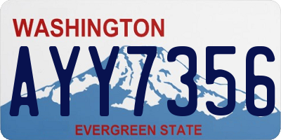 WA license plate AYY7356