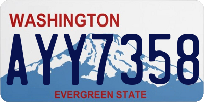 WA license plate AYY7358