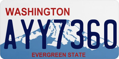 WA license plate AYY7360