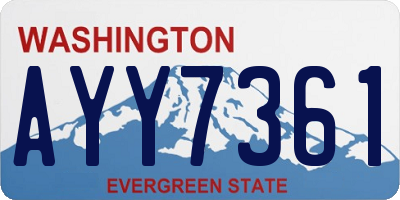 WA license plate AYY7361