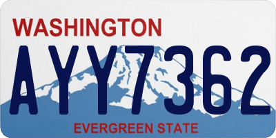 WA license plate AYY7362