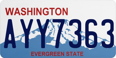 WA license plate AYY7363