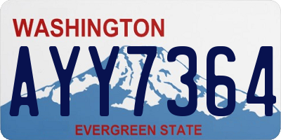 WA license plate AYY7364