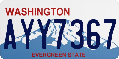 WA license plate AYY7367