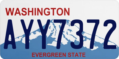 WA license plate AYY7372