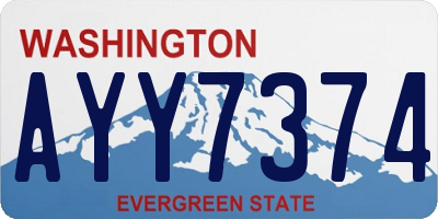 WA license plate AYY7374