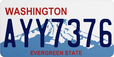 WA license plate AYY7376