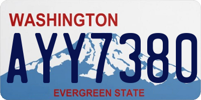 WA license plate AYY7380