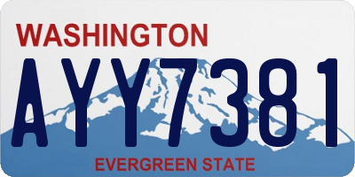 WA license plate AYY7381