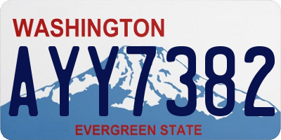 WA license plate AYY7382