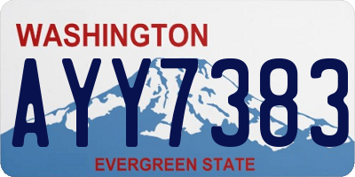 WA license plate AYY7383