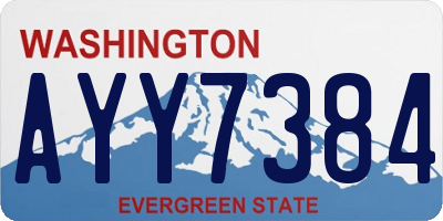 WA license plate AYY7384