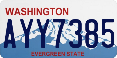 WA license plate AYY7385