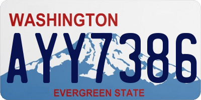 WA license plate AYY7386