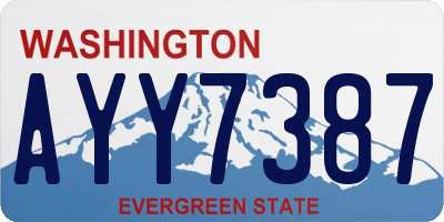 WA license plate AYY7387