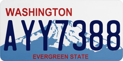 WA license plate AYY7388