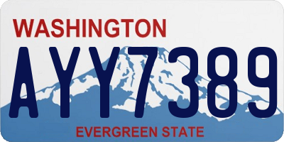 WA license plate AYY7389