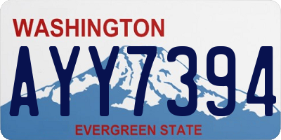 WA license plate AYY7394