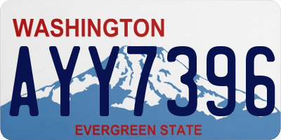 WA license plate AYY7396