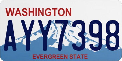 WA license plate AYY7398