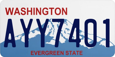 WA license plate AYY7401