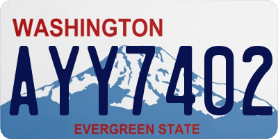 WA license plate AYY7402