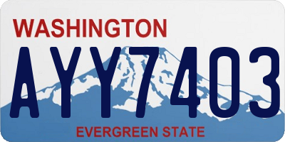 WA license plate AYY7403