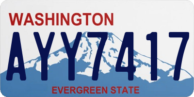 WA license plate AYY7417