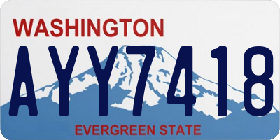 WA license plate AYY7418