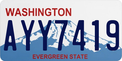 WA license plate AYY7419