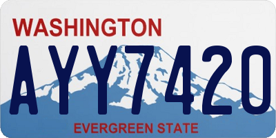 WA license plate AYY7420