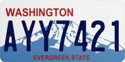 WA license plate AYY7421