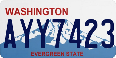 WA license plate AYY7423