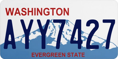 WA license plate AYY7427