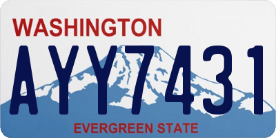 WA license plate AYY7431