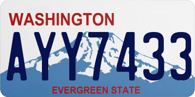 WA license plate AYY7433