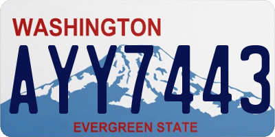 WA license plate AYY7443