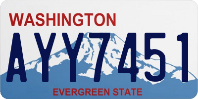 WA license plate AYY7451