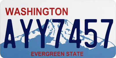 WA license plate AYY7457