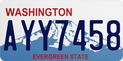 WA license plate AYY7458