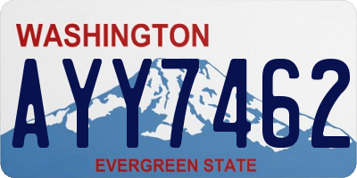 WA license plate AYY7462