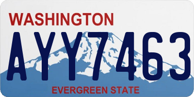 WA license plate AYY7463