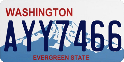 WA license plate AYY7466