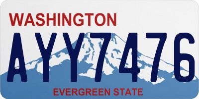 WA license plate AYY7476