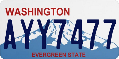 WA license plate AYY7477