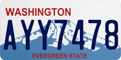 WA license plate AYY7478