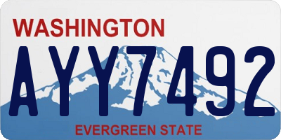 WA license plate AYY7492