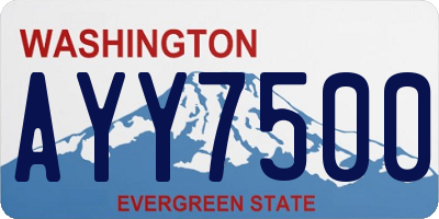 WA license plate AYY7500