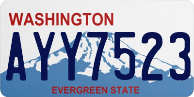 WA license plate AYY7523